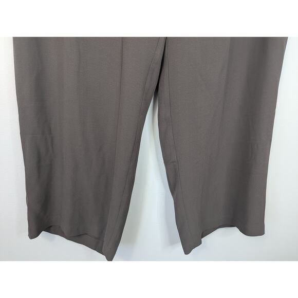 NWT Eileen Fisher Silk Georgette Crepe Crop Straight Leg Pant in Cobblestone - Picture 3 of 8